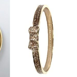 Kate Spade Moon River Gold Glitter Bow Bangle Bracelet